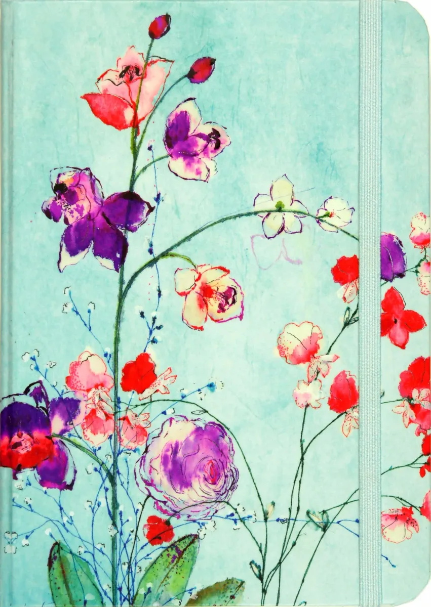 Libreta con Elástico Chica - Flores Campestres1