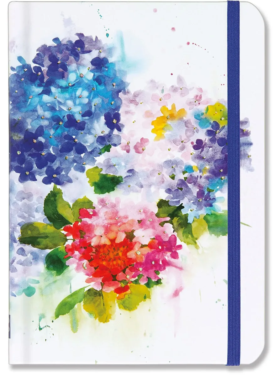 Cuaderno De Líneas Con Marcapaginas Diseño Hortensias A51