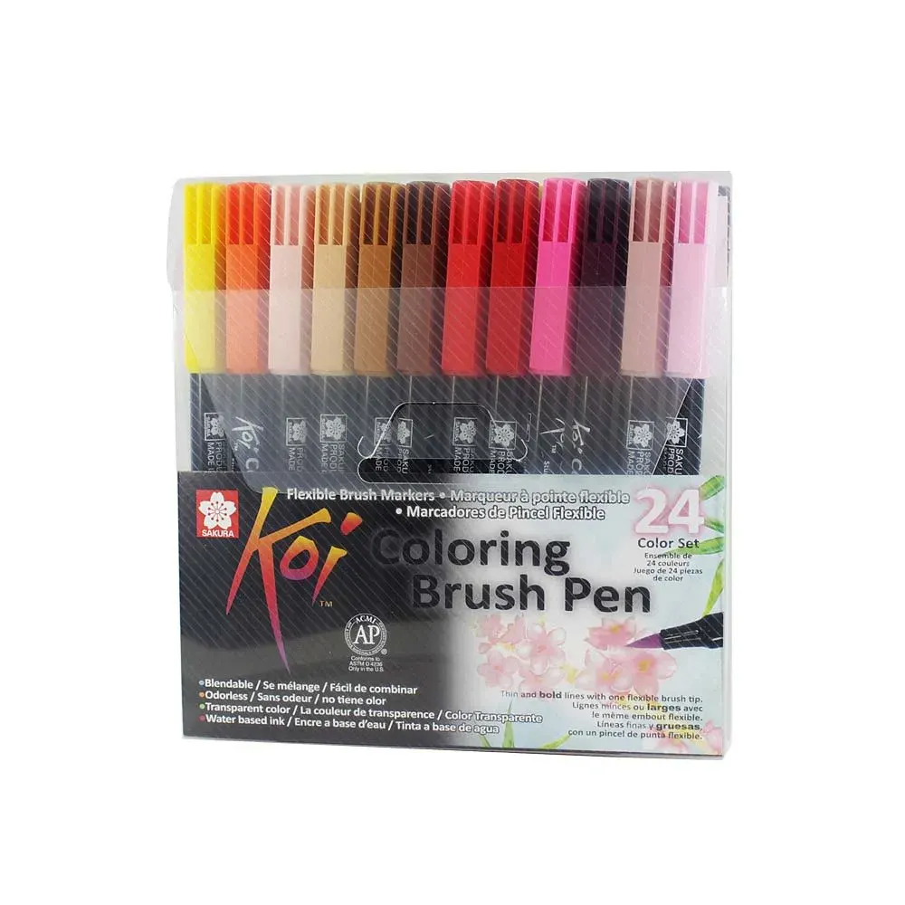 Set de marcadores Acuarelables punta pincel x 24 uds1