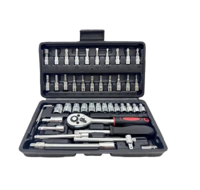 Set Juego Caja Herramientas 46 Piezas Dados Chicharra Negro1