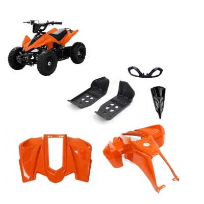 Carcasa Plástica Mini ATV 49cc 2T 6P Naranjo1