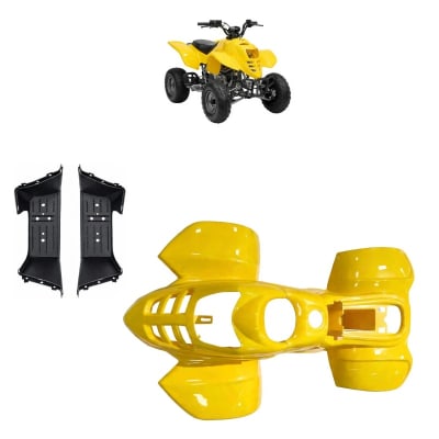 Carcasa Plástica ATV 110cc c/Pisaderas Amarillo1