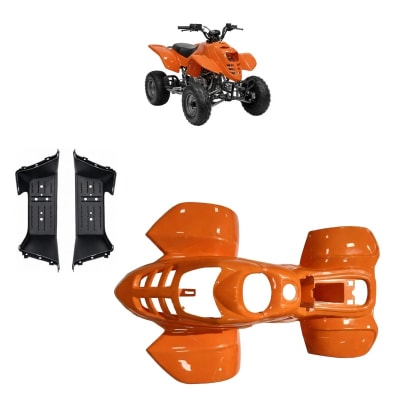 Carcasa Plástica ATV 110cc c/Pisaderas Naranjo1