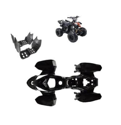 Carcasa Plástica Negro con Asiento y Focos Delanteros ATV 110cc - 125cc2