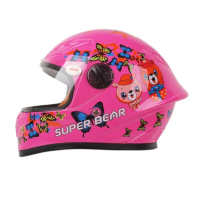 Casco Moto Unisex Infantil Rosado11