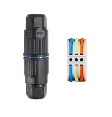 Conector de Cable Impermeable IP68 3 Vías para Exteriores1