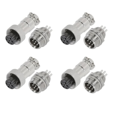 4 Pack Conector Aviación Gx-12 7p Macho/Hembra1