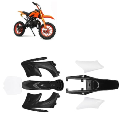Carcasa Plástica Mini Moto Cross Dirt Bike 47-49cc 2T Negro-Blanco8