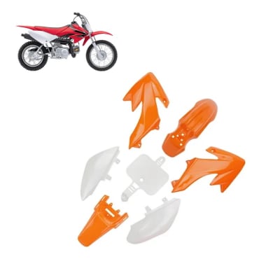 Carcasa Plástica Moto Bike 125cc CRF50 Naranjo/Blanco4