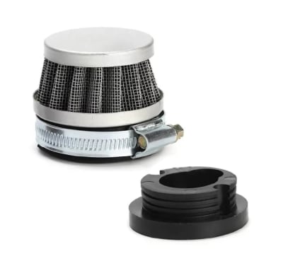 Filtro Aire DI-42mm Aluminio Plateado c/Soporte1