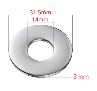 Golilla Plana 1/2? (14x31.5x2mm) Zinc x 10Unid.2