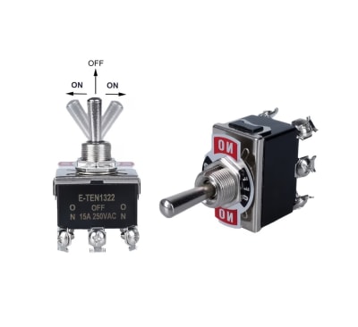 Interruptor Palanca On-Off-On 6P 15A 250V E-TEN13221