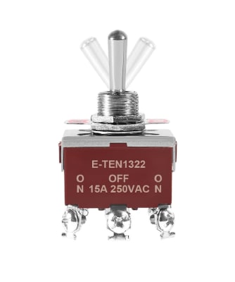 Interruptor Palanca On-Off-On 6P 15A 250Vac N E-TEN13221