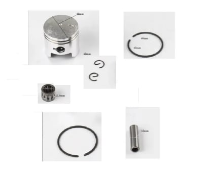 Kit Piston 44mm Motor 49cc 2T Anillos Buje Rodamiento Seguros1