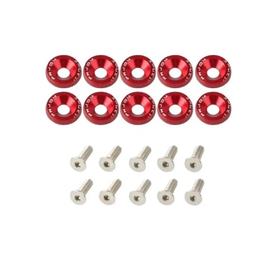 Kit Sujetadores Arandelas de Aluminio M6x20 Rojo1