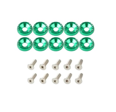 Kit Sujetadores Arandelas de Aluminio M6x20 Verde1