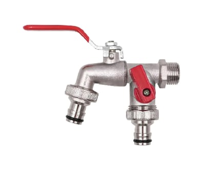 Llave de paso Jardín C/Doble Salida 1/2 Grifo De Válvula1