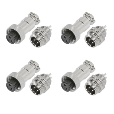 4 Pack Conector Aviación Gx-12 3p Macho/Hembra1