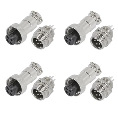 4 Pack Conector Aviación Gx-12 4p Macho/Hembra1