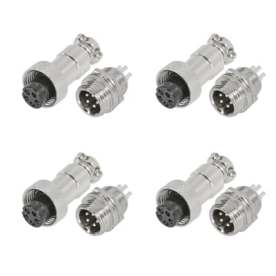 4 Pack Conector Aviación Gx-12 5p Macho/Hembra1