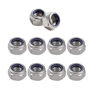 Tuerca Hexagonal Seguridad Zinc 8mm Paso 1.25 x 10 Unid.1