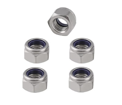 Tuerca Hexagonal Seguridad Zinc 8mm Paso 1.25 x 5 Unid.1