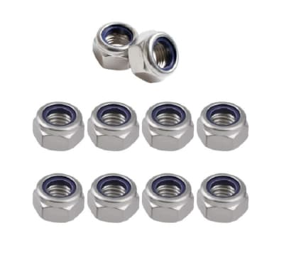 Tuerca Hexagonal Seguridad Zinc 8mm Paso 1.25 x 10 Unid.1