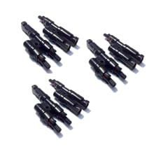 3 Par Conector Fv Mc4 Paralelo Doble ( Macho Y Hembra) Negro