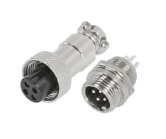 4 Pack Conector Aviación Gx-12 4p Macho/hembra Plateado