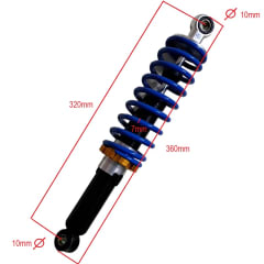 Amortiguador RG2 LT 36cm R7 DI-10mm Azul