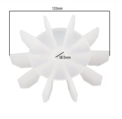 Aspa Ventilador Bomba de Agua 133mm Eje 16.5mm