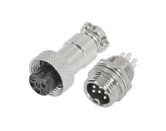 4 Pack Conector Aviación Gx-12 6p Macho/hembra Plateado