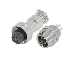 4 Pack Conector Aviación Gx-16 5p Macho/hembra Plateado