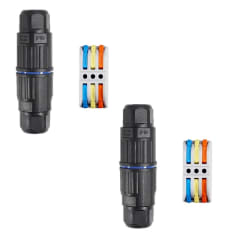 Conector de Cable Impermeable IP68 3 Vías para Exteriores X 2 Unid.