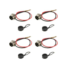 Conector Gx-16 3p Macho Con Tapa Goma X 4 Unid. Plateado