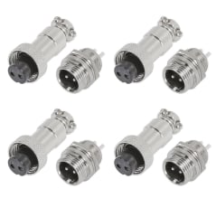 4 Pack Conector Aviación Gx-12 2p Macho/Hembra