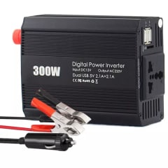 Inversor 300w corriente 12v a 220v digital dual USB