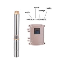 Bomba Solar Pozo Profundo 3,8m3/h H123m c/Controlador