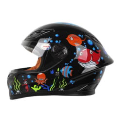 Casco Moto Unisex Infantil Negro