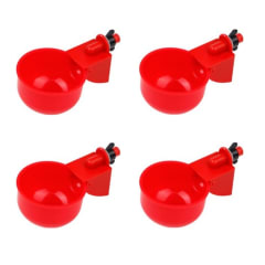 Dispensador Agua Automático de Plástico para Aves de Corral Rojo X 4 unid.