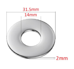 Golilla Plana 1/2? (14x31.5x2mm) Zinc x 10Unid.