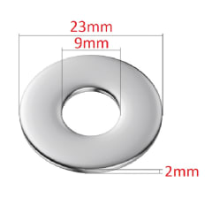 Golilla Plana 5/16'' (9x23x2mm) Zincada x 10Unid.