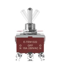 Interruptor Palanca On-Off-On 6P 15A 250Vac N E-TEN1322