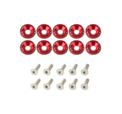 Kit Sujetadores Arandelas de Aluminio M6x20 Rojo