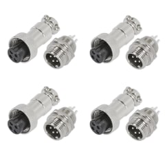 4 Pack Conector Aviación Gx-12 4p Macho/Hembra