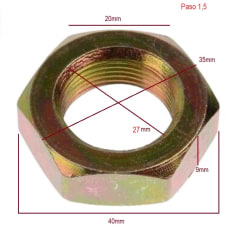Tuerca Husillo Hexagonal 27mm Paso 1.5
