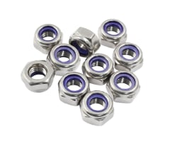 Tuerca Hexagonal M10 Con Seguro Nylon Paso 1.5 x 10 Unid