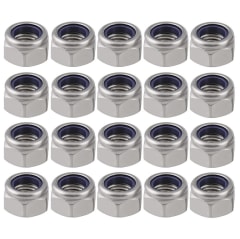 Tuerca Hexagonal Seguridad Zinc 8mm Paso 1.25 x 20 Unid.