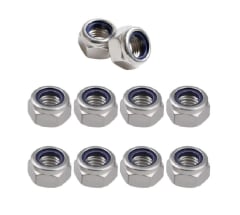 Tuerca Hexagonal Seguridad Zinc 8mm Paso 1.25 x 10 Unid.
