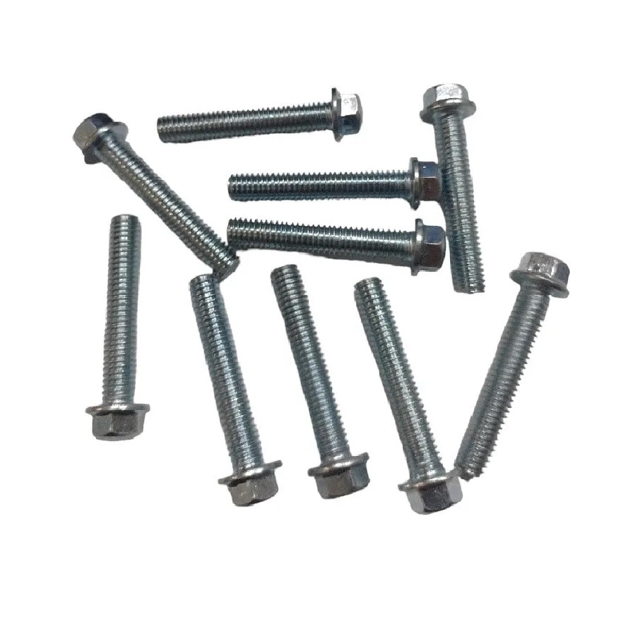 10 Pernos Brida Hexagonal Zincado 6 X 35 Paso 1.0 0